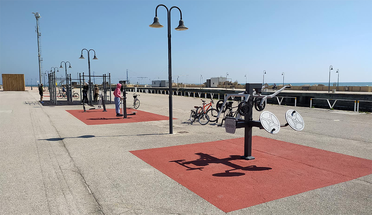 L'area fitness al porto di Senigallia