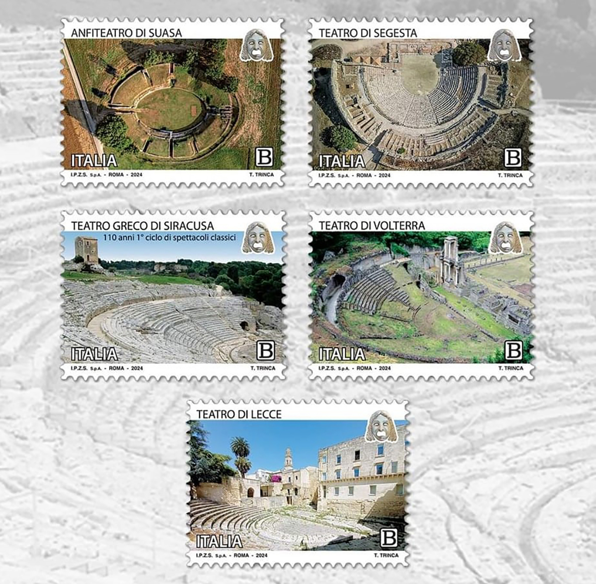 La serie di francobolli speciali dedicati al patrimonio archeologico e culturale italiano