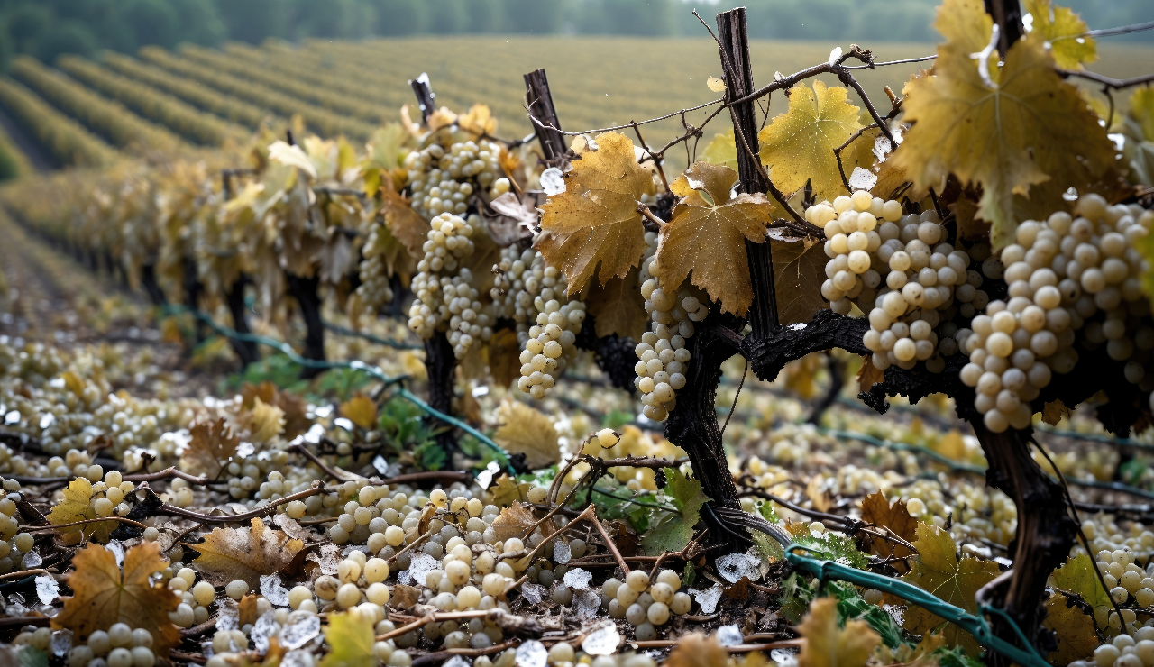 Vigneto danneggiato dalla grandine (Foto Adobe Stock)