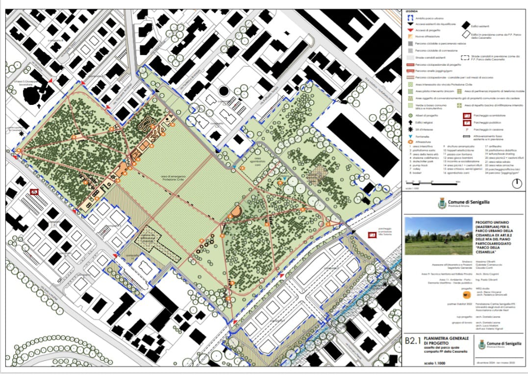 Il progetto per il parco della Cesanella a Senigallia