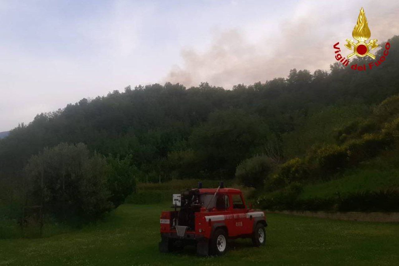L'incendio a Monterocco nell'Ascolano