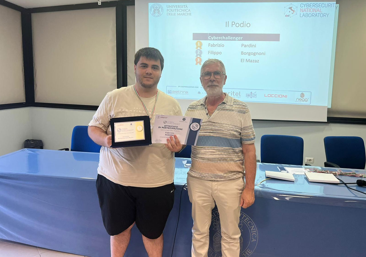 Fabrizio Pardini con il prof. Franco Chiaraluce